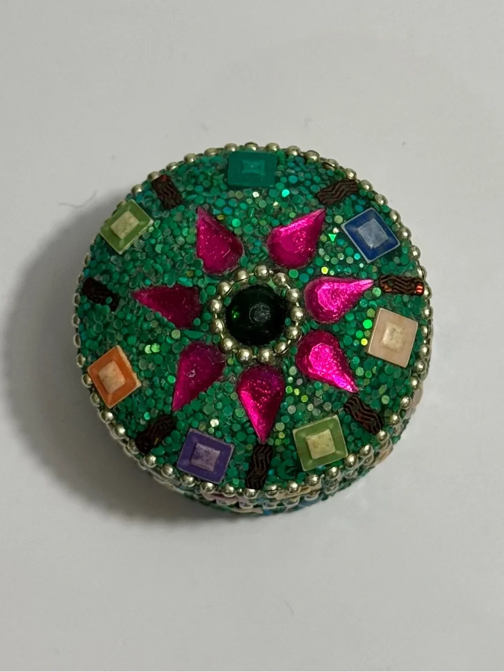 Handcrafted Mosaic Glitter Trinket Box Decorative Jewelry Keepsake Box